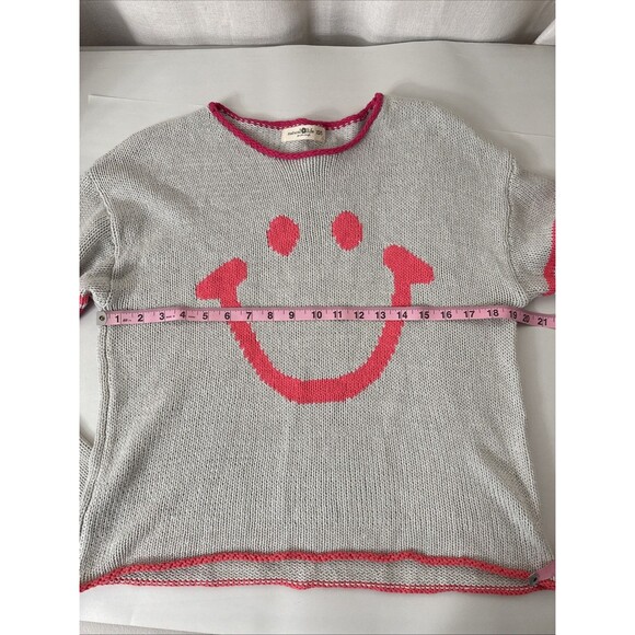 Natural Life Smiley Face Sweater Light Gray Women's Size XS/S - Picture 11 of 12